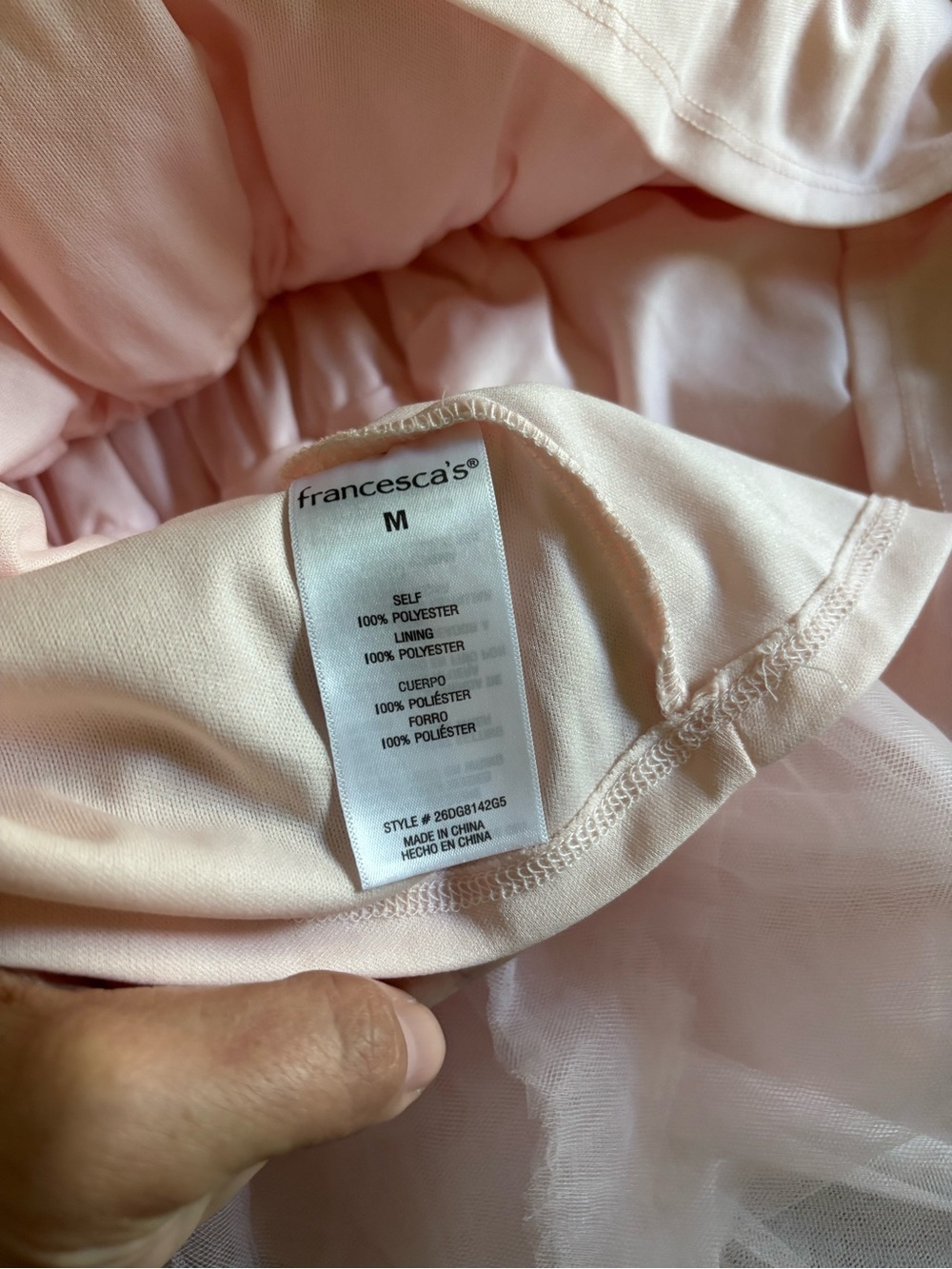 Audrey Parks x Francesca’s Strapless Blush Tulle Tiered Mini Dress - Picture 7 of 10